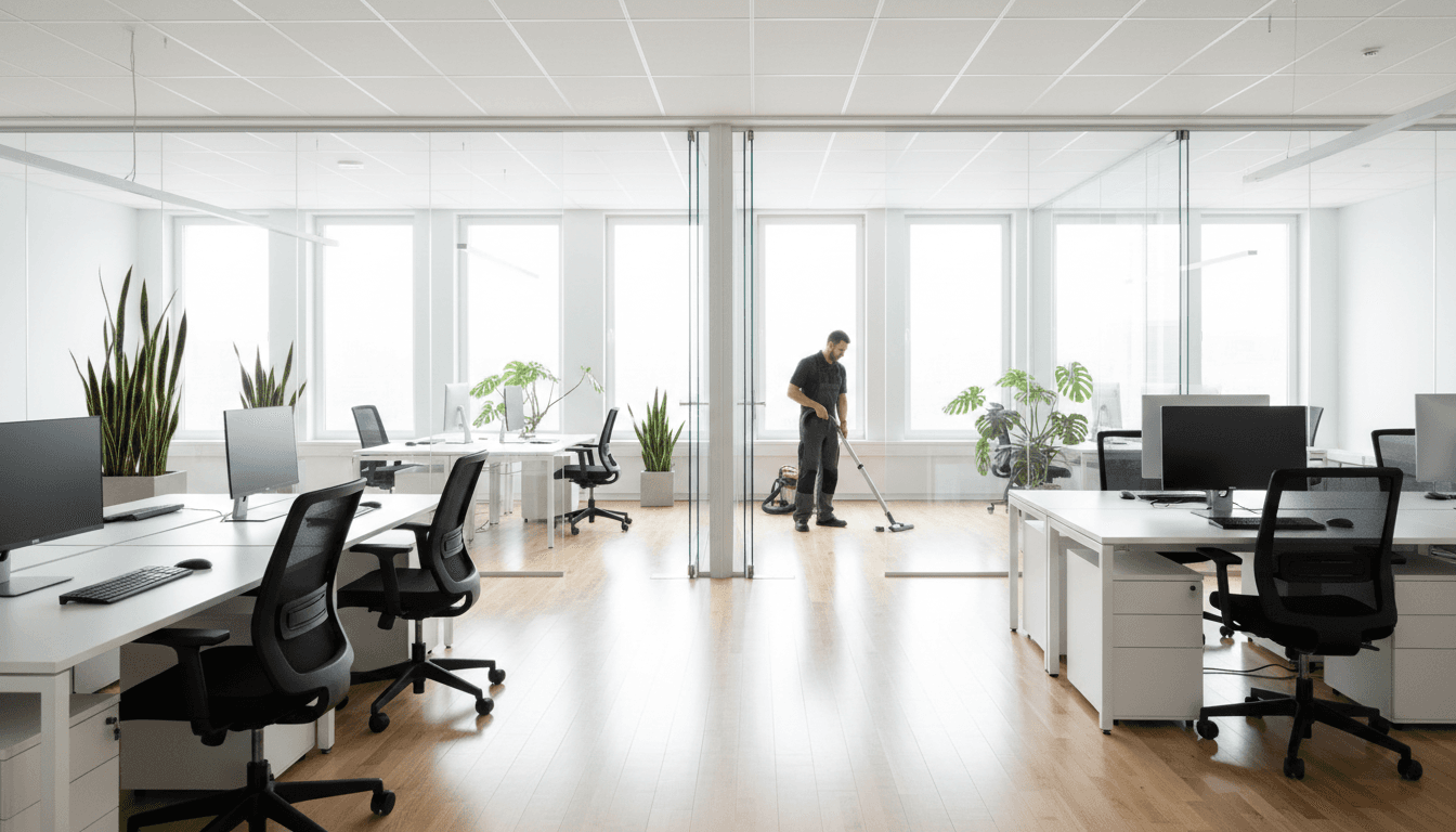 Spotless commercial office space after professional cleaning
